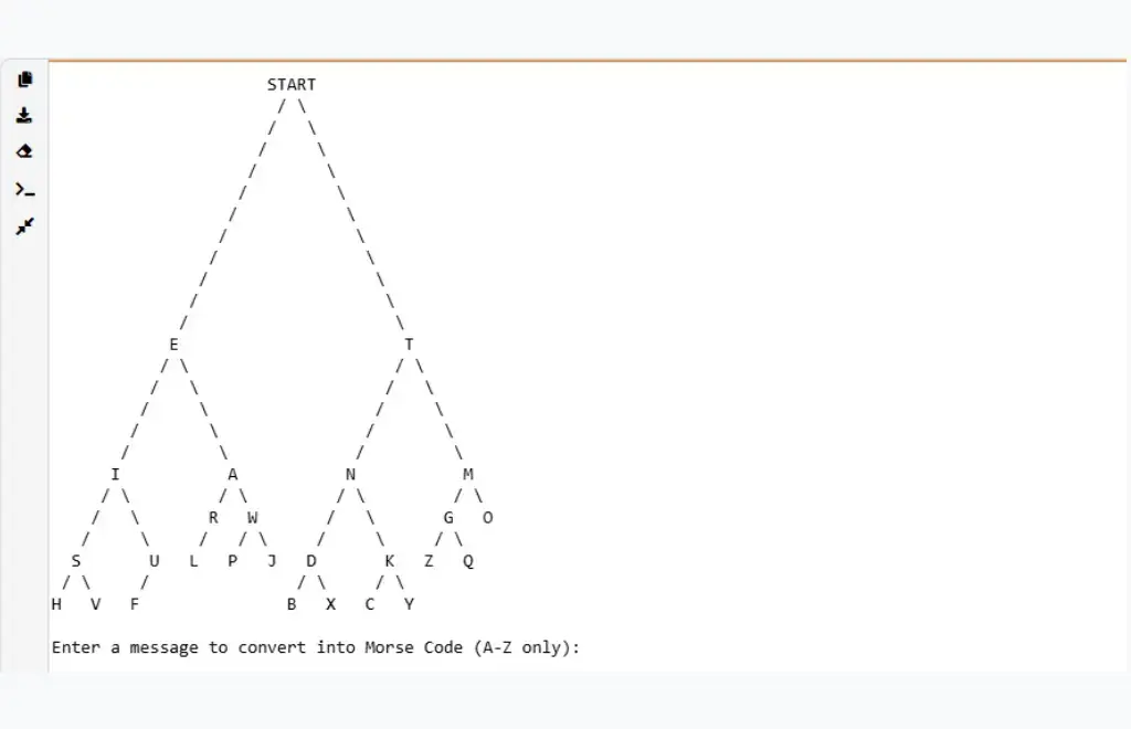 Morse code binary tree in python